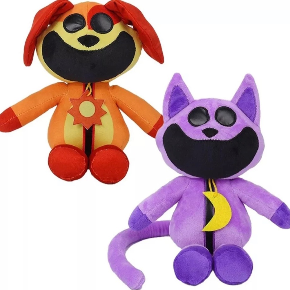 2 PACK Smiling Monster Critters Dogday & Catnap Doll Toy Stuffed animal plush